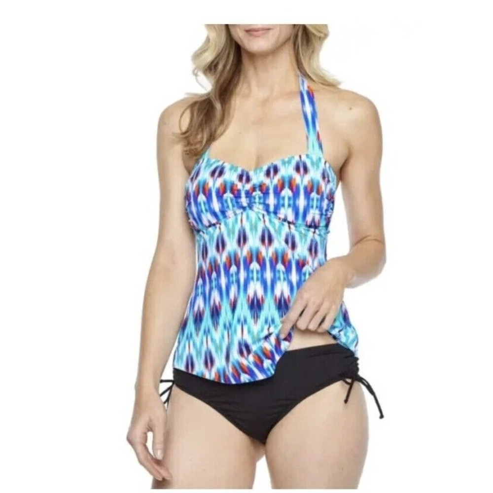 WOMEN'S CHEVRON TANKINI SWIMSUIT TOP by Liz Claiborne Plus Sz 20W